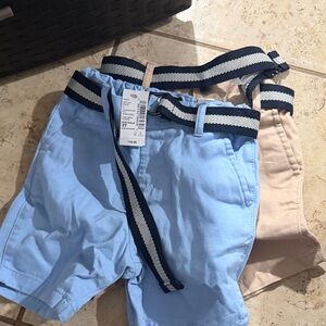 The Children's Place Blue and Tan Kids Shorts with Belt